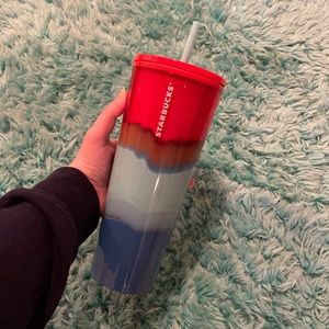 Starbucks red and blue ombré tumbler
